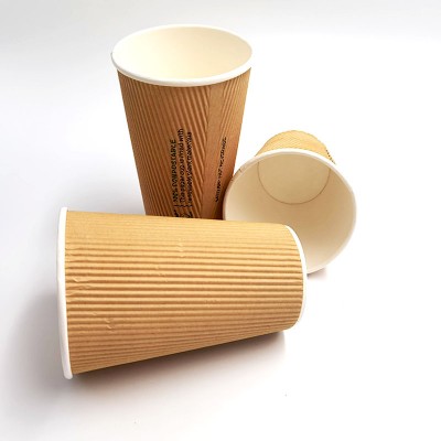 pla 100% biodegradable paper coffee cups double wall