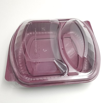 disposable pp plastic 2 compartment plastic food containers