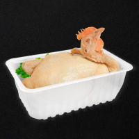 Customized fresh meat sealed chicken packaging box disposable recycle PP blister white plastic packaging food preservation tray