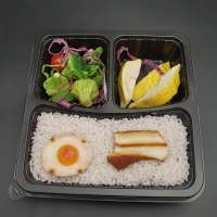 3-compartment plastic food container containers bento box